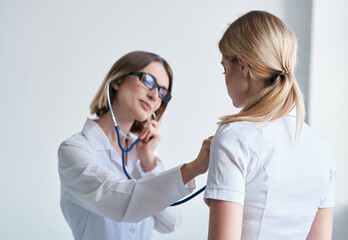 cardiologist health diagnostics analysis hospital light background
