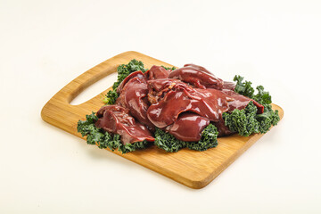 Raw chicken liver for cooking