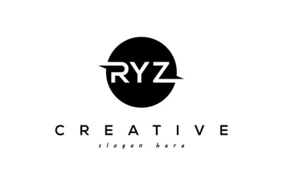 RYZ creative circle letters logo design victor - obrazy, fototapety, plakaty