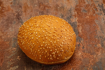 Burger bun with sesame seeds