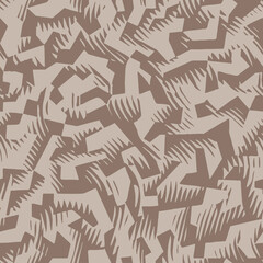Brown beige urban camouflage seamless pattern. Modern military two color camo texture. Desert masking color. Stock vector illustration.