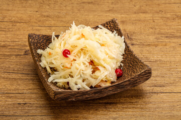 Sauerkraut with cranberry in the bowl