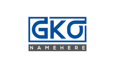 GKO creative three letters logo	