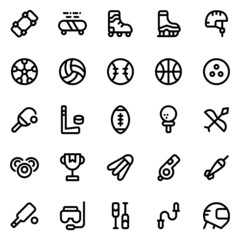 Sports icon set with line style