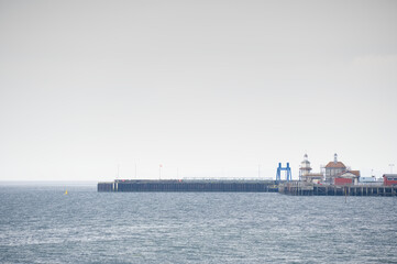 Abandoned old Victorian wooden pier building at Dunoon