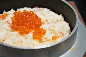 自宅でカニ釜めし