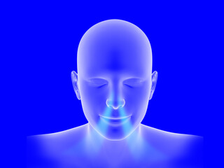 nasal breathing 3D illustration