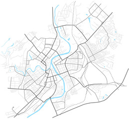 Orel city map - town streets on the plan. Map of the scheme of road. Urban environment, architectural background. Vector © Юрий Парменов