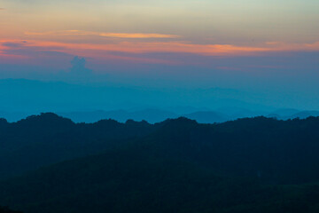 Fototapeta na wymiar mountain landscape in the moment during sunset