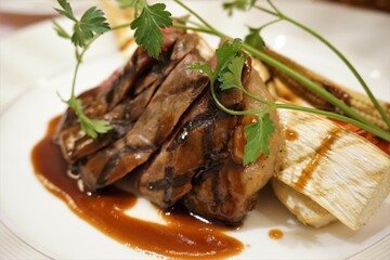 おいしそうな牛ヒレステーキ