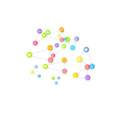 Social media marketing icons internet tags target