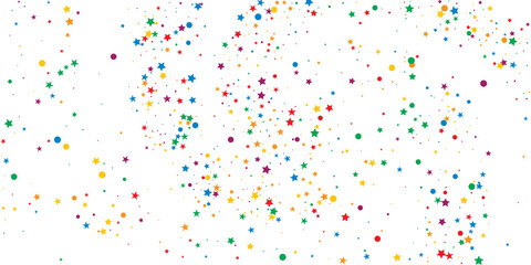 Blue Christmas Isolated. Yellow Pattern Greeting. Green Confetti Invitation. Colorful Celebration Cosmos. Pink Universe Space. Red Sparkling Banner. Pink Starry Banner