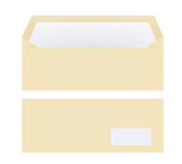 Yellow corporate opened envelope. vector
