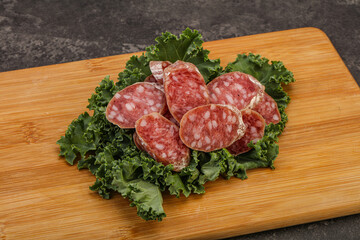 Iberian pork Fuet sausage slices