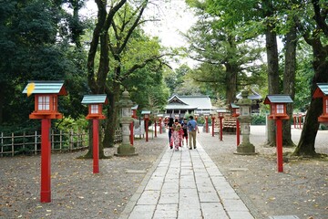 Fototapeta na wymiar 鷲宮神社（埼玉県）の参道