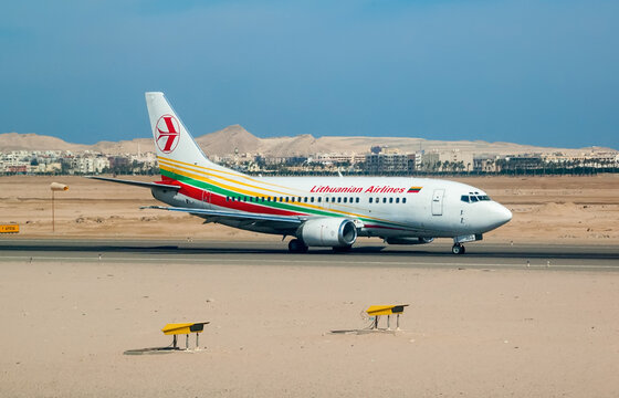 Lithuanian airplane in Hurghada airport. Egypt