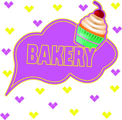 logo for bakery. Illustration capcake