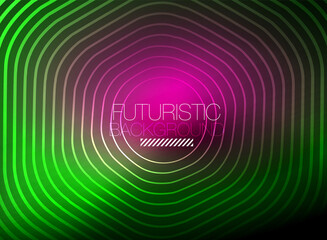 Neon color square shape lines abstract background. Shiny magic energy and motion concept, vector abstract wallpaper background