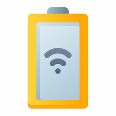 battery smart charging single isolated icon with smooth style