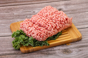 Raw pork minced meat for cooking