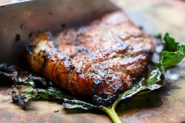 fire grilled meat