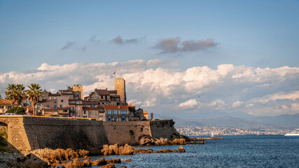 Mediterranean sea coast of Antibes, France