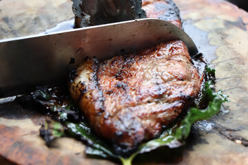 fire grilled meat