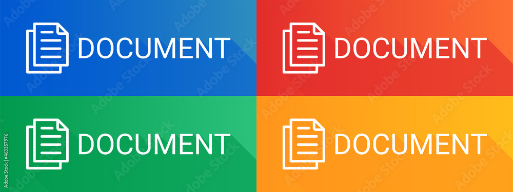 Aufkleber Document icon. Paper document page icon vector element.