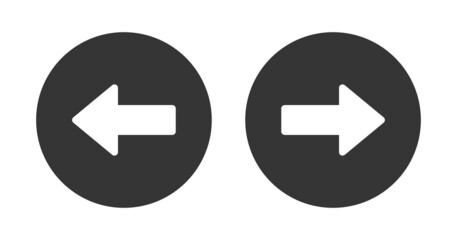 Black arrow button vector icons designed. Left and right arrow button.