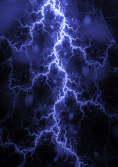 Cold blue plasma lightning, abstract energy and electricity background