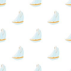 Boat pattern seamless background texture repeat wallpaper geometric vector