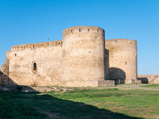 Fototapeta na wymiar Ruins of the citadel of the Akkerman fortress. Bilhorod-Dnistrovskyi fortress, Ukraine.