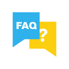 Question mark in talk speech bubble. Faq icon. Ask sign. Help symbol. Flat vector element for mobile app or web site.