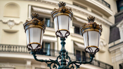 Fototapeta na wymiar Vintage lamp post in Monaco