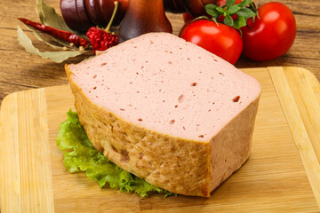 Homemade baked traditional meat loaf