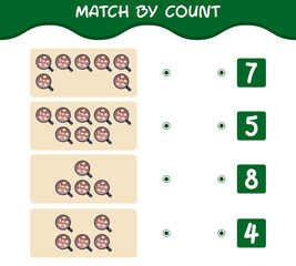 Match by count of cartoon hot chocolate. Match and count game. Educational game for pre shool years kids and toddlers