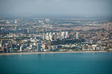 Fototapeta na wymiar Aerial view of beaches in Maceio, Alagoas, Northeast region of Brazil