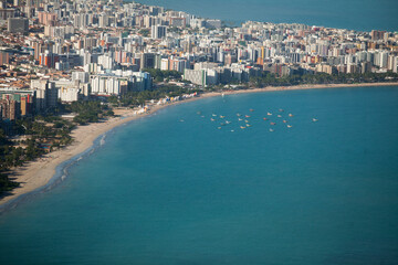Naklejka na ściany i meble Aerial view of beaches in Maceio, Alagoas, Northeast region of Brazil