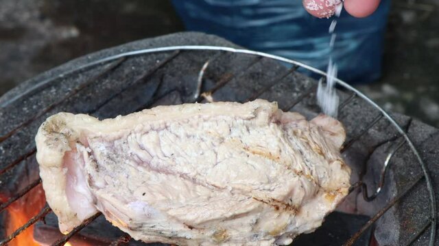 Grilled fresh meat and safe from red meat accelerators