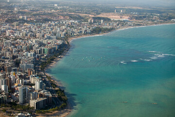 Aerial view of beaches in Maceio, Alagoas, Northeast region of Brazil