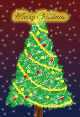 クリスマスカード(縦長)