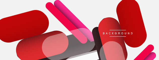 Overlapping round shapes and lines background. Vector illustration for wallpaper banner background or landing page