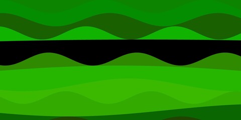 stylized rolling landscape with hills valleys and meadows in many shades of green