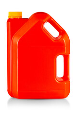 red canister with yellow lid isolated on white background