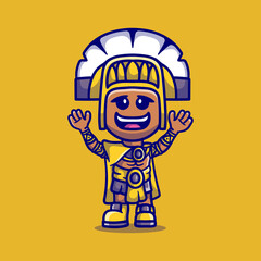 cute boy wearing inca clothes