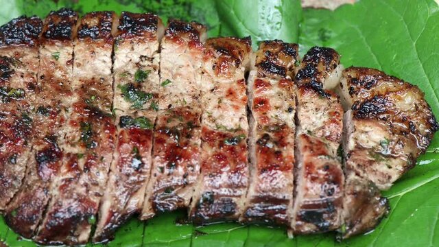 Grilled fresh meat and safe from red meat accelerators