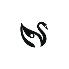 Swan Animals, Vectors of People Logo Design, Body Health Concepts