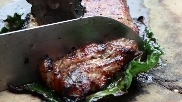 Grilled fresh meat and safe from red meat accelerators