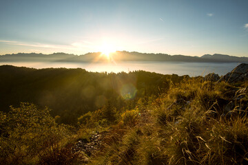 sunrise in the mountains