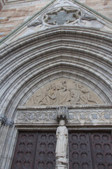 Detailed view of Uppsala Cathedral, Scandinavian largest church in Sweden.